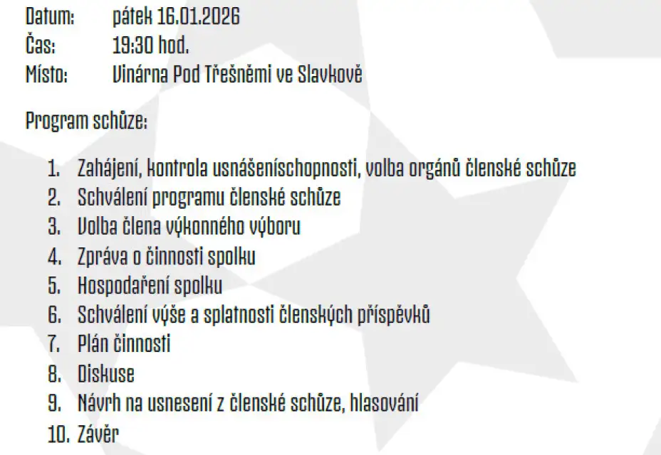 Členská schůze spolku